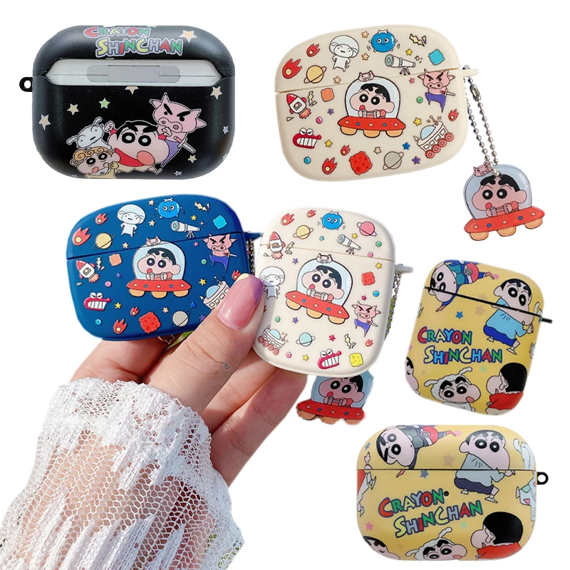 Чехол Airpods мультяшный космический корабль Crayon Shin-Chan Bluetooth-гарнитура мягкий чехол