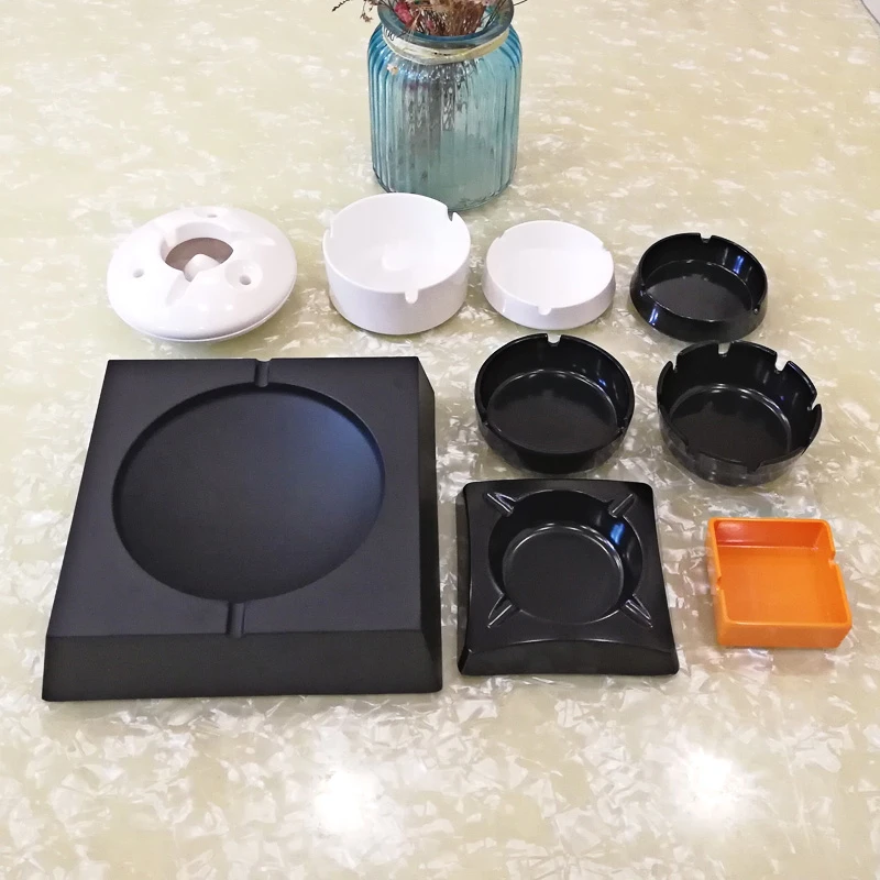 A5 Melamine Ashtray White Travel Portable Mini Ashtray Big Black Square