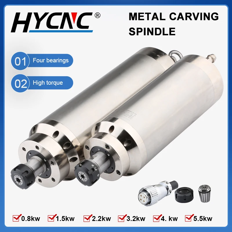 Metal engraving mold spindle motor 0.8/1.5/2.2/3.2/5.5kw water-cooled constant power 4 ceramic bearing CNC accessories | Инструменты