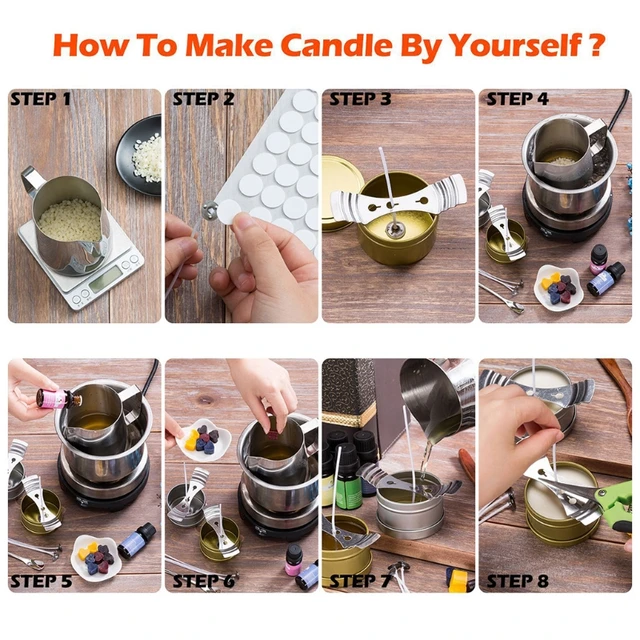 DIY Candle Kit Soy Bean Wax Candle Making Supplies Handmade Aromatherapy  Crafts Wicks Sticker Candle Making Tool Christmas Gifts - AliExpress