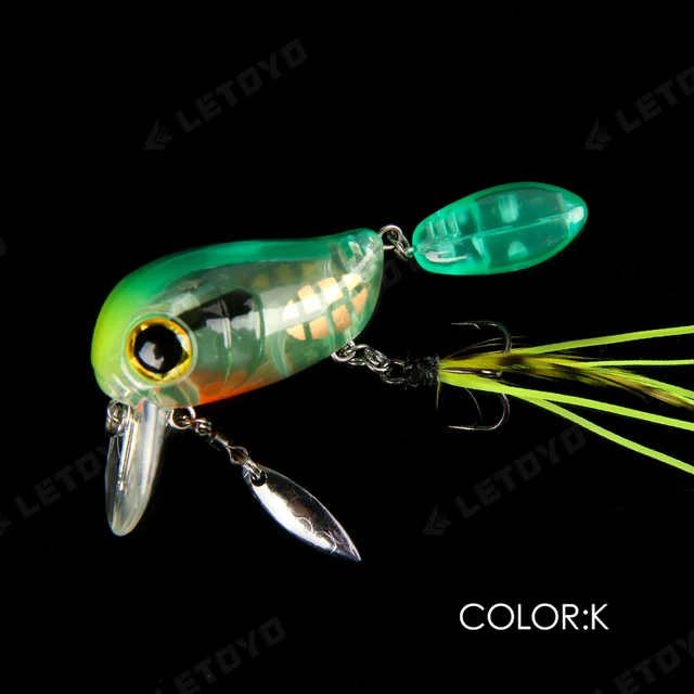 LETOYO Floating Fishing Lure Crank 40mm 8g Freshwater Bass Crankbait Surface Artificial Hard Baits With Spoon Wobblers Wake Bait K