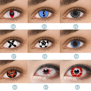 

1Pair/2Pcs Naruto Cosplay Colored Contact Lens For Halloween Cartoon Character Write Chakra Eye Beauty Pupil Anime Glasses Touch