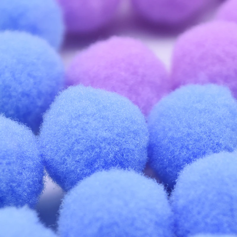 100pcs 15/20/25mm Fluffy Soft Pompom Ball DIY Handmade Kid Toy Doll Garment Sewing Material Color Pom Poms Decor Supplies Crafts