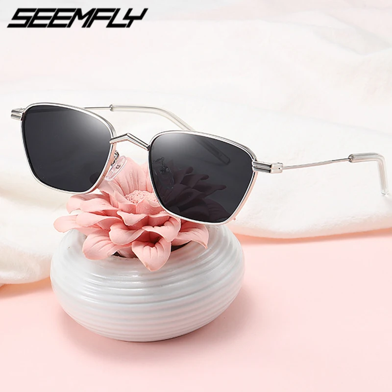 

Seemfly Retro Small Iregular Sunglasses Women Men Metal Frame Brand Designer Color Lenses Sun Glasses UV400 Oculos Gafas De Sol