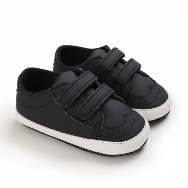 Newborn Baby Prewalker Girls Boys Casual Shoes Leather Non-Slip Soft-Sole Infant Toddler First Walkers 0-18M Baptism C-689 Black