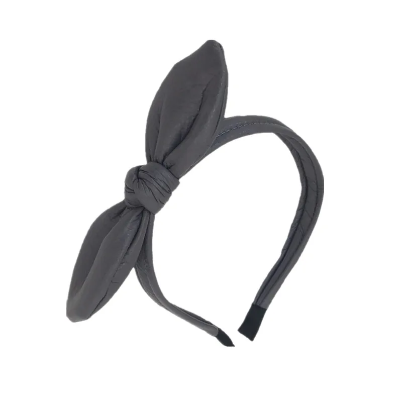Fashion Hairbands For Womens PU Imitation Leather Rabbit Ears Bowknot Hair Accessories Female Turban Head Band Lady Headwear