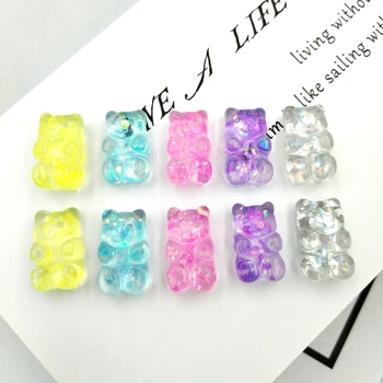 

20pcs New Cute Resin shiny bear Flatback Cabochon Charm DIY Phone/Craft Decoration Accessories