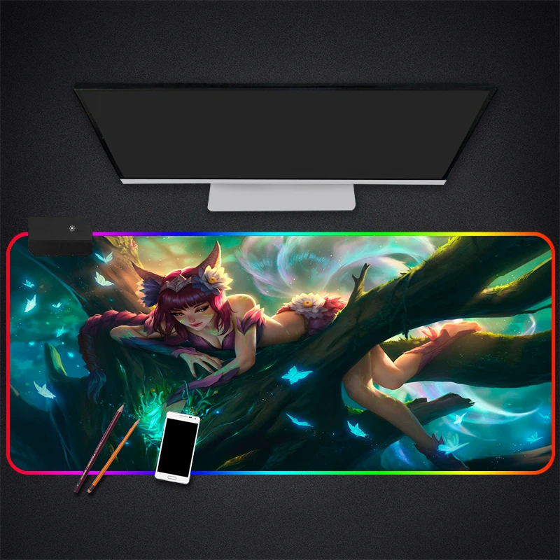 Большой игровой RGB коврик для мыши LOL League Of Legends большой компьютерный со светодиодной подсветкой мыши|Коврики