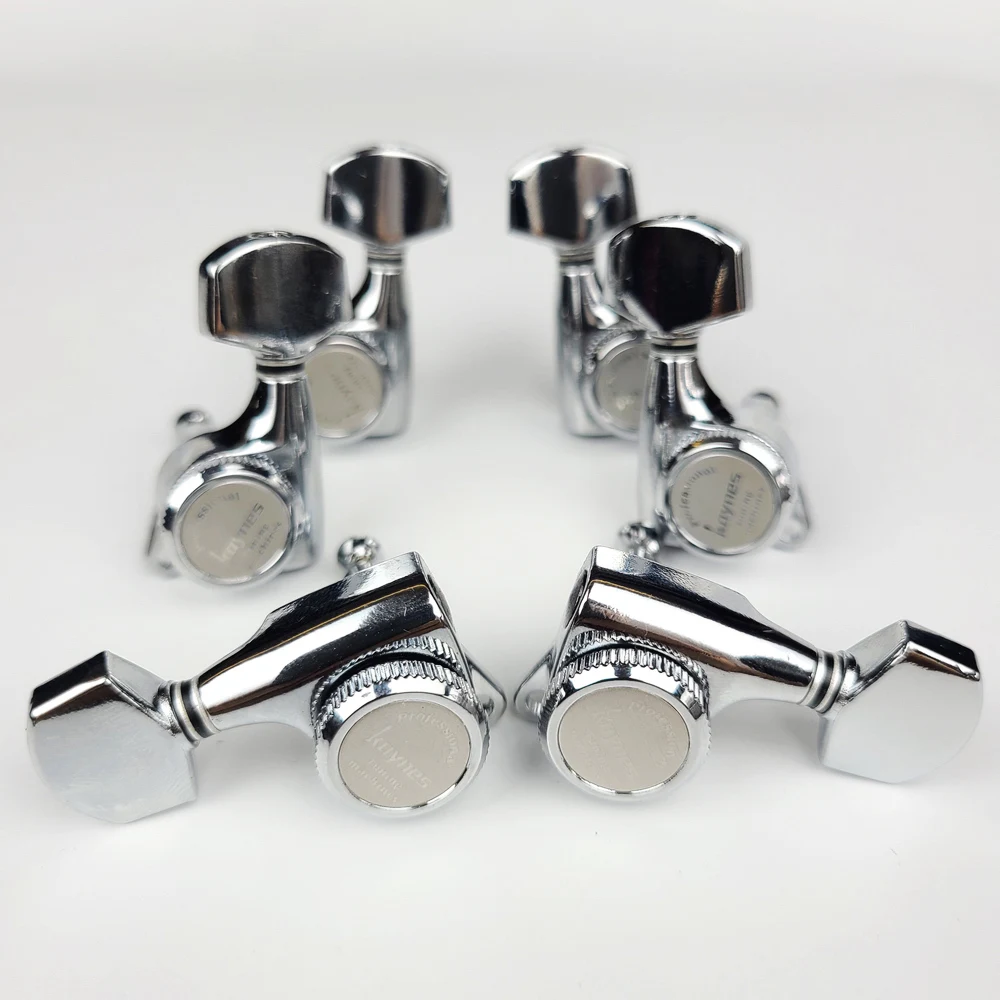 Premium Chrome Silver Guitar Locking Tuners – Set of 6, Made in Korea