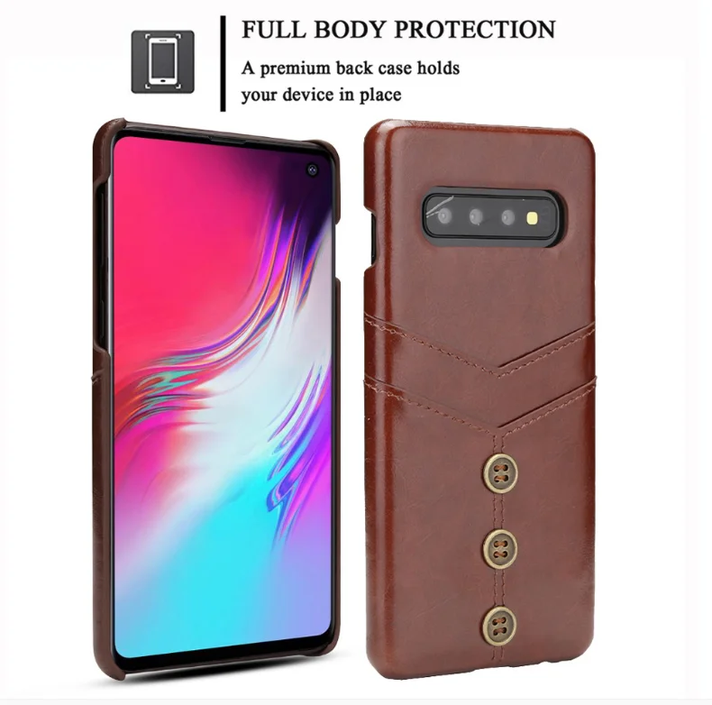 Тонкий кожаный чехол-бумажник для мобильного телефона samsung S10/S9Plus