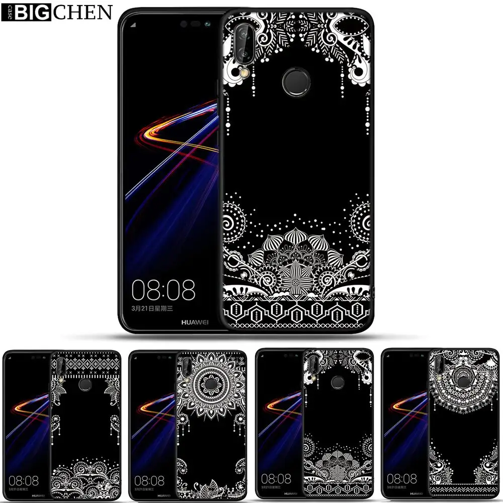 

Vintage flower Soft Silicone Case Cover For Huawei P20 P30 Pro Mate 10 20 Lite Y5 Y6 Y7 Y9 Prime P Smart 2019 Phone Coque Etui