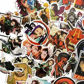 

50pcs Demon Slayer Kimetsu No Yaiba Sticker Cosplay Props PVC Waterproof DIY Guitar Car Tanjirou Nezuko Stickers
