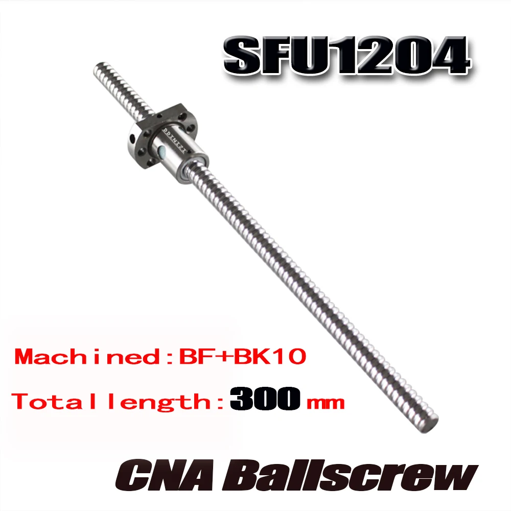 

1pcs/lot 1204 Ball Screw SFU1204 300mm Rolled Ballscrew With Single Ballnut For CNC Parts