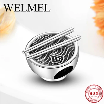 

New 100% Real 925 Sterling Silver Chinese Noodles Metal Beads Charm fit Original Bracelet DIY Silver 925 Jewelry