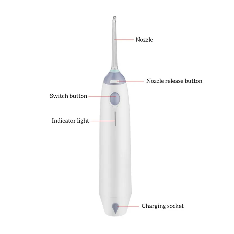 Портативный ирригатор для полости рта стоматологический USB Перезаряжаемый водный Флоссер Струи Высокого частого давления воды насадки беспроводные зубы душ