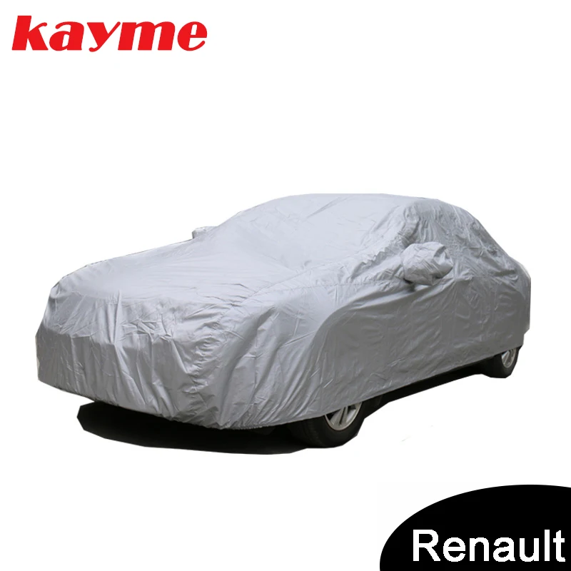 Kayme полный автомобиль Чехлы пылезащитный открытый Крытый УФ Снег Устойчив Защита от солнца полиэфирный чехол универсальный для Renault