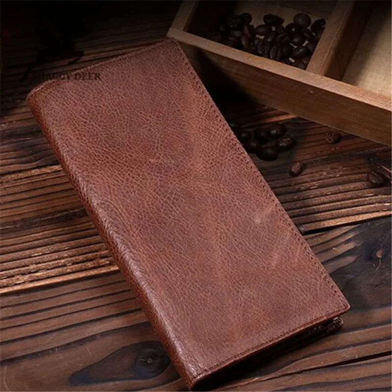

Quality long soft business luxury multi-function coin Purses large capacity vintage cow leather Wallet
