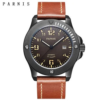 

Parnis 44mm Mechanical Men's Watches Rose Gold Case 100m Waterproof Luminous Automatic Movement Sapphire Crystal Men Watch