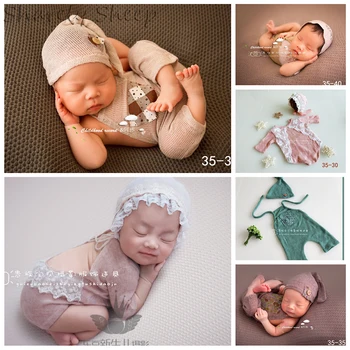 

Newborn Photography Props Baby Boy Girl Photo Shoot Outfits Hat+Clothes Sets Infant fotografia Accessories Baby fotoshooting Costume