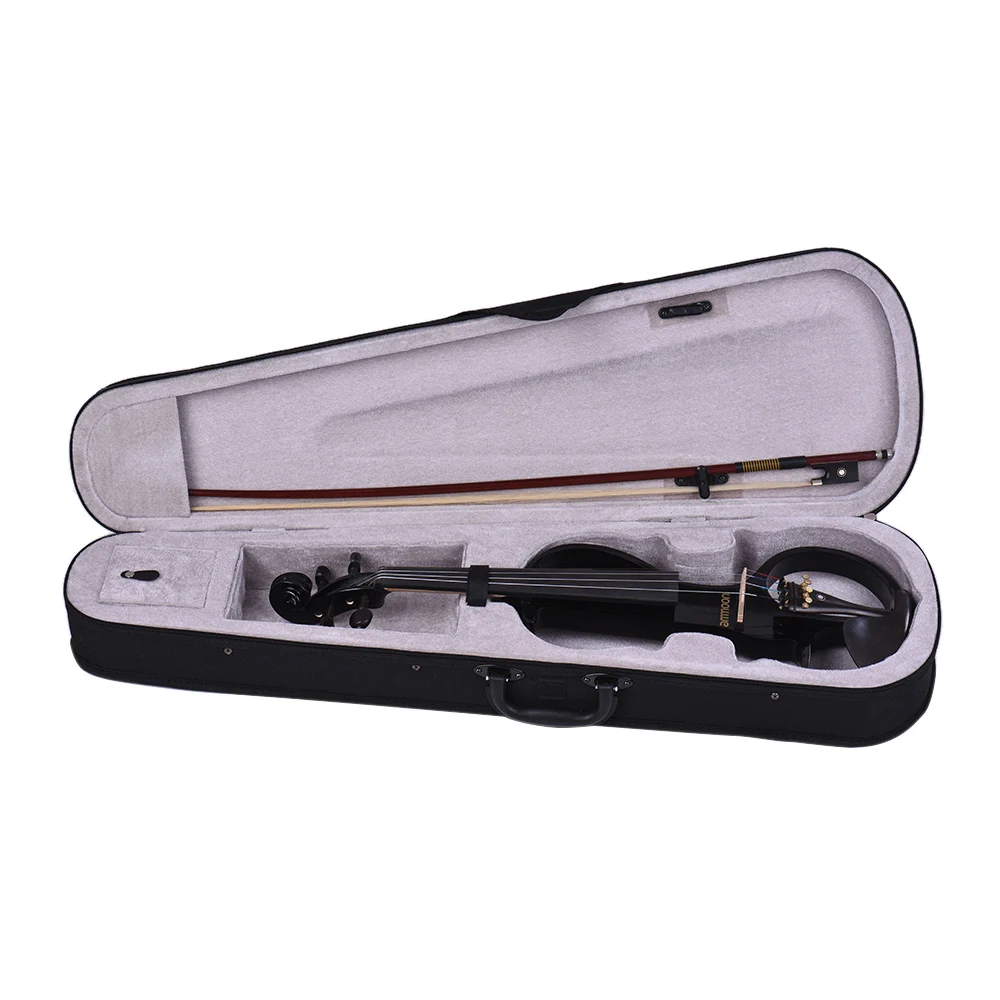 

ammoon VE-207 Full Size 4/4 Solid Wood Silent Electric Violin Fiddle with Bow Hard Case Tuner Headphones and Extra Strings