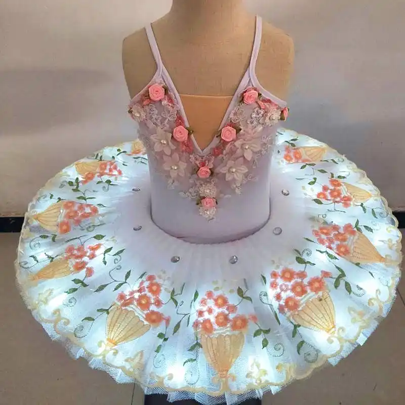 プロバレリーナ子供キッズ大人の女性のためのledバレエ白鳥のダンスの衣装パンケーキチュチュのドレス バレエ Aliexpress