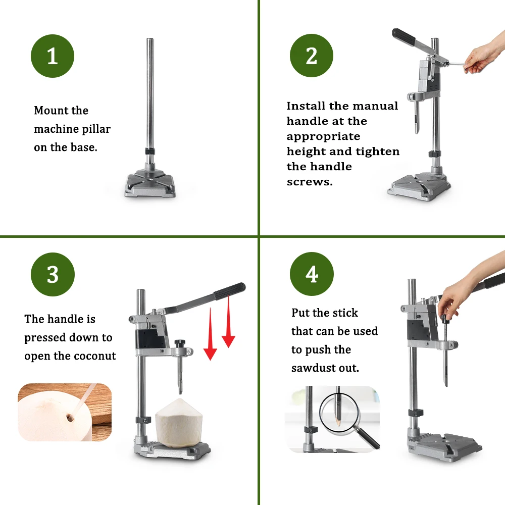 ITOP Stainless Steel Green Coconut Opening Devices Kitchen Fruit Cut Knife Hole Opening Cutting Tool Drill Durable Driller ITOP Stainless Steel Green Coconut Opening Devices Kitchen Fruit Cut Knife Hole Opening Cutting Tool Drill Durable Driller