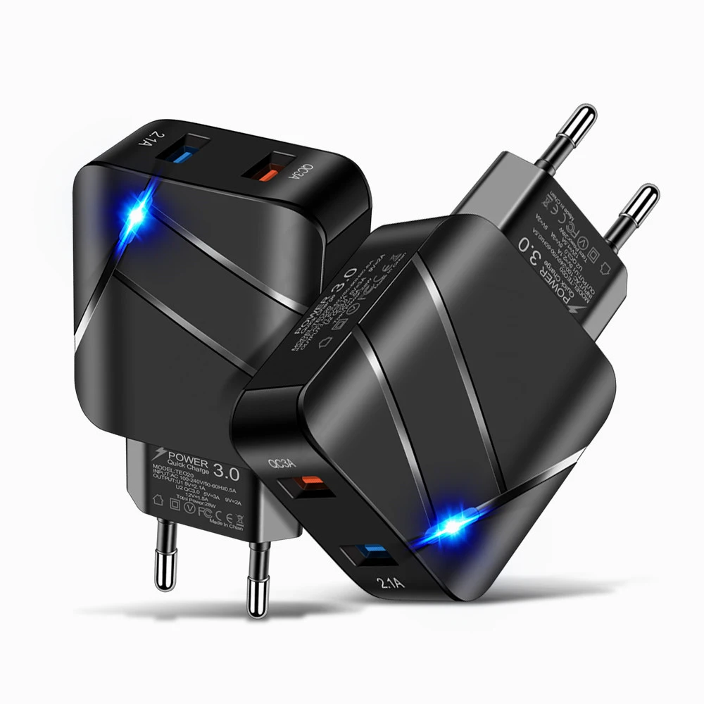 Портативное зарядное устройство с двумя USB-портами 28 Вт быстрая зарядка 3 0