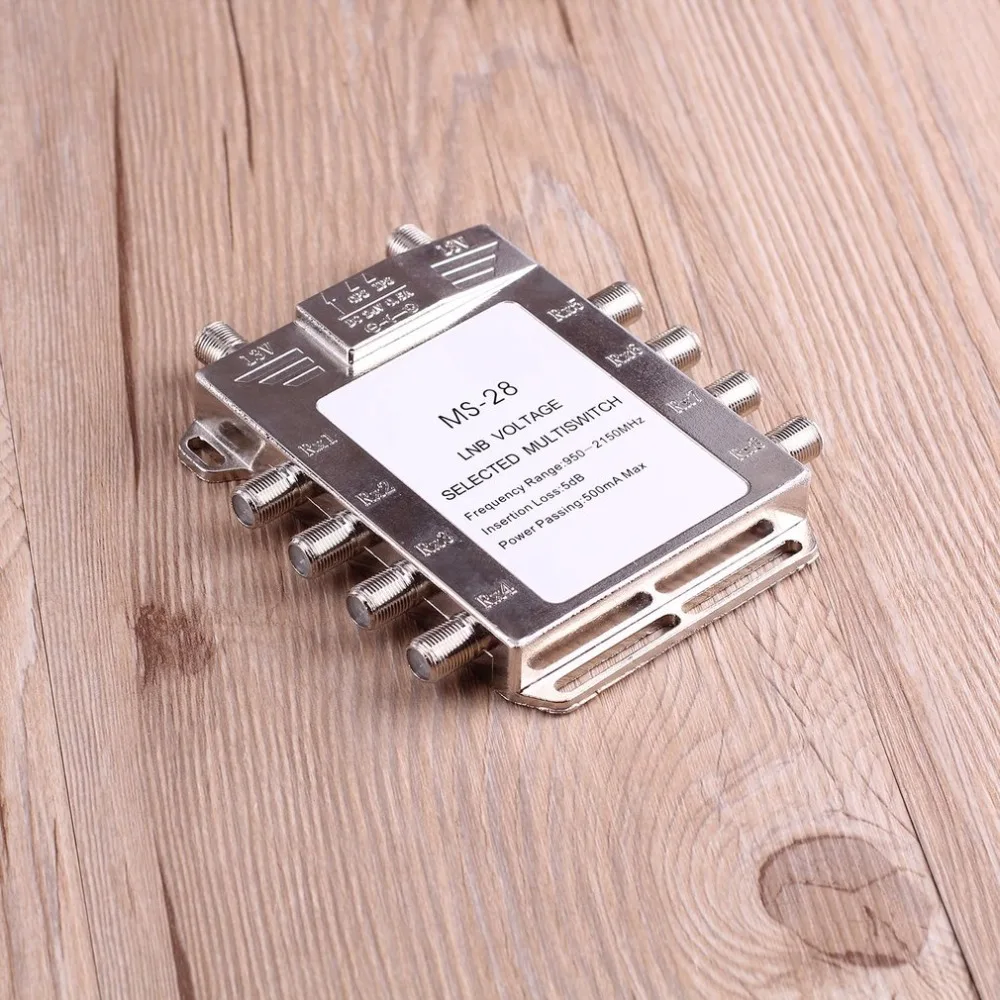 New 2x8 DiSEqC Satellite Stand-Alone MultiSwitch FTA TV LNB Voltage Switch Cascade 2 in 8 multiswitch 2 LNB 1 TERR IN