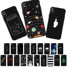 Роскошный Черный матовый чехол для iPhone 11 Pro XS Max XR X 7 6 S 6 S 8 Plus 5 5S SE, чехлы из мягкого силикона и ТПУ(China)