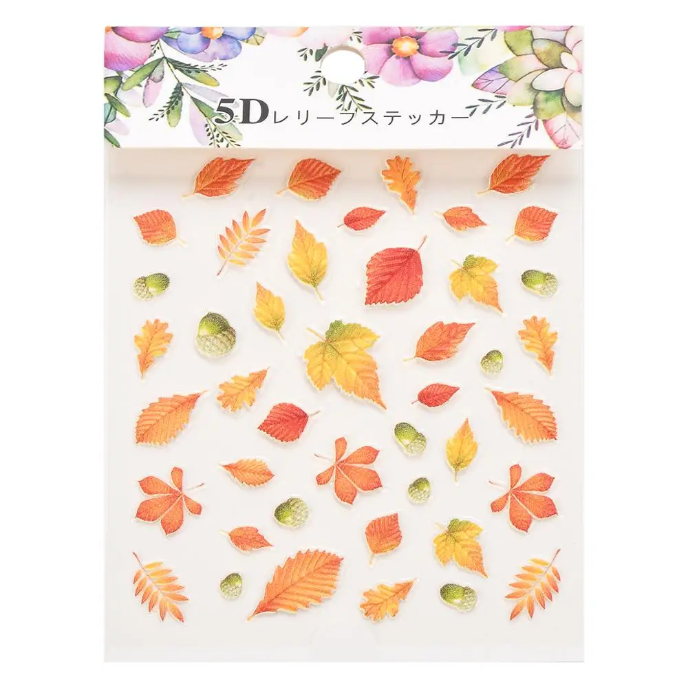 

5D Acrylic 8cm Engraved Flower Leaf Nagel Nail Sticker Template Emboss Decals Tool DIY Nail Art Stickers Nails Accessories Tool