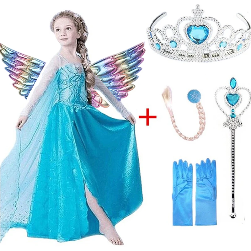 Новинка 2020 года Платье Эльзы для девочек Костюм Анны и на Хэллоуин принцессы