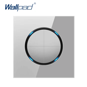 

2019 Wallpad 4 Gang 2 Way Random Click Push Button Wall Light Switch With LED Indicator Grey Crystal Glass Panel 16A