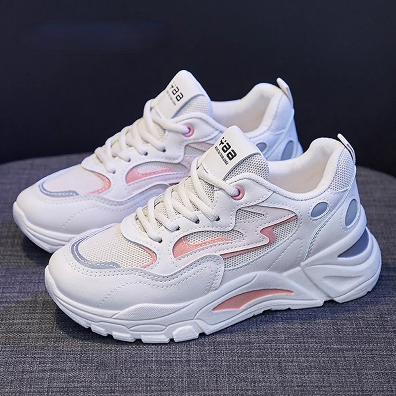 2021 Women's Fashion Platform Sports Shoes Women's Shoes Casual Shoes Chunky White Vulcanized Sports Shoes Shopping Basket Femme