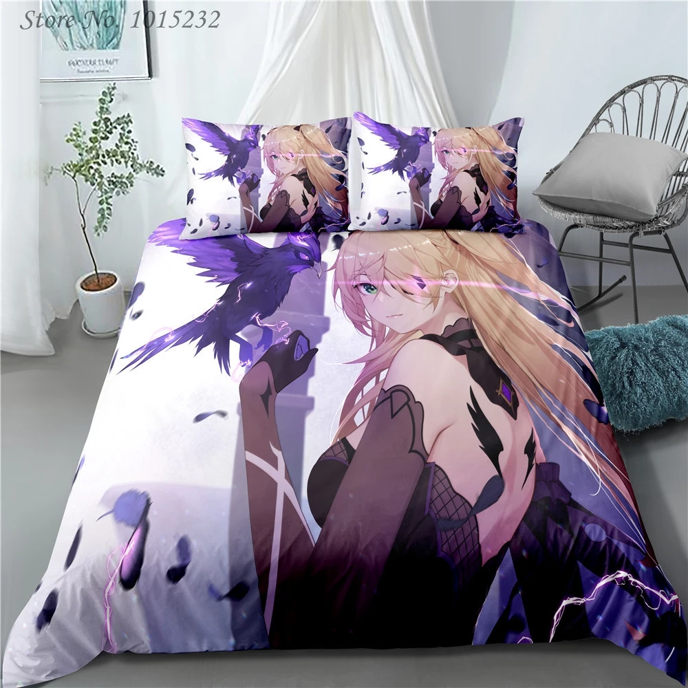 Genshin Impact 3D Printed Bedding Set Duvet Covers Pillowcases Comforter Bedding Set Bedclothes Bed Linen 01 