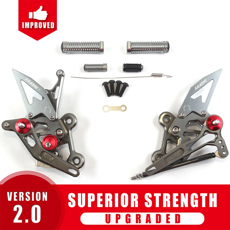 Араши Rider Rearset для SUZUKI GSXS750- Регулируемые подножки GSX-S750, 15, 16, 17, GSR750 - Цвет: Gray