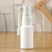

1Pcs 10/15/20/30ml White Vacuum Plastic Nasal Spray Bottles Pump Fog Mist Nose Bottle For Medical Packaging 360 Degree Rotation