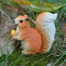 DIY маленькие украшения Смола пейзаж украшение двора микро бонсай для пейзажа милая маленькая белка Смола ремесла для Садового Стола