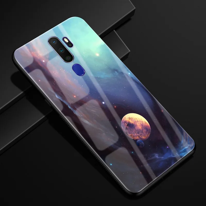 Для oppo A9 чехол PC Пластиковый стеклянный чехол для телефона черный ТПУ бампер чехол для oppo A9 чехол для oppo A5 A11X стеклянный чехол