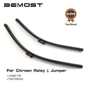 

BEMOST Car Front Window Windscreen Wiper Blades Natural Rubber For Citroen Relay&Jumper 1994 To 2013 Push Button/U Hook Styling