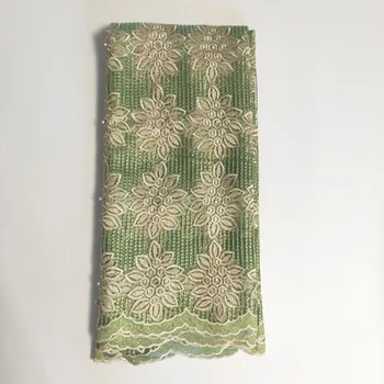 

5Yards Mesh African Lace Fabric With Pearl 2020 Embroidred French Nigerian Net Lace Fabric For Wedding Dress