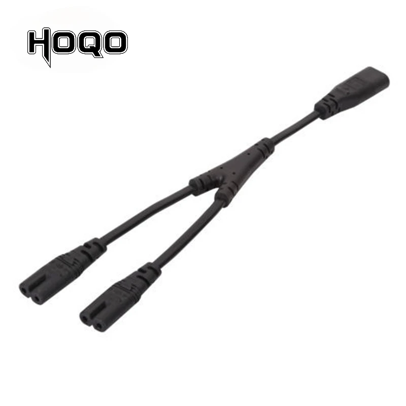 1PC IEC 320 C8 2Pin Male to 2 x C7 Female Y Split Power Cable About 28CM extension cords male female | Компьютеры и офис