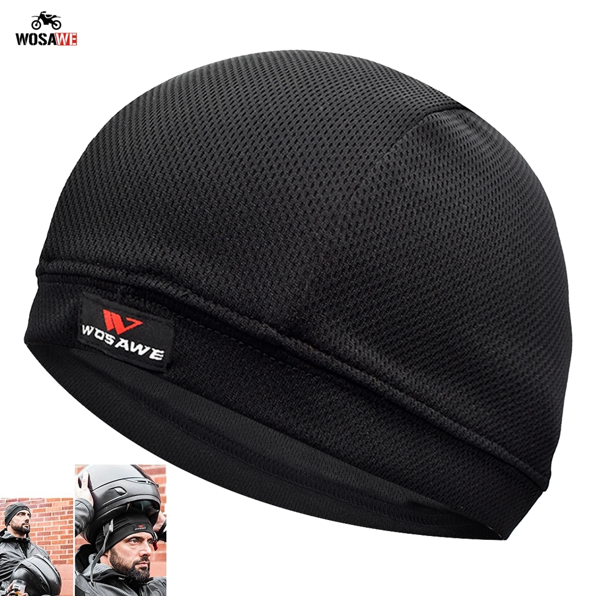 

WOSAWE Motorcycle Helmet Inner Cap Coolmax Quick Dry Breathable Hat Racing Cycling Cap Under Helmet Beanie Sweat hat for Helmet