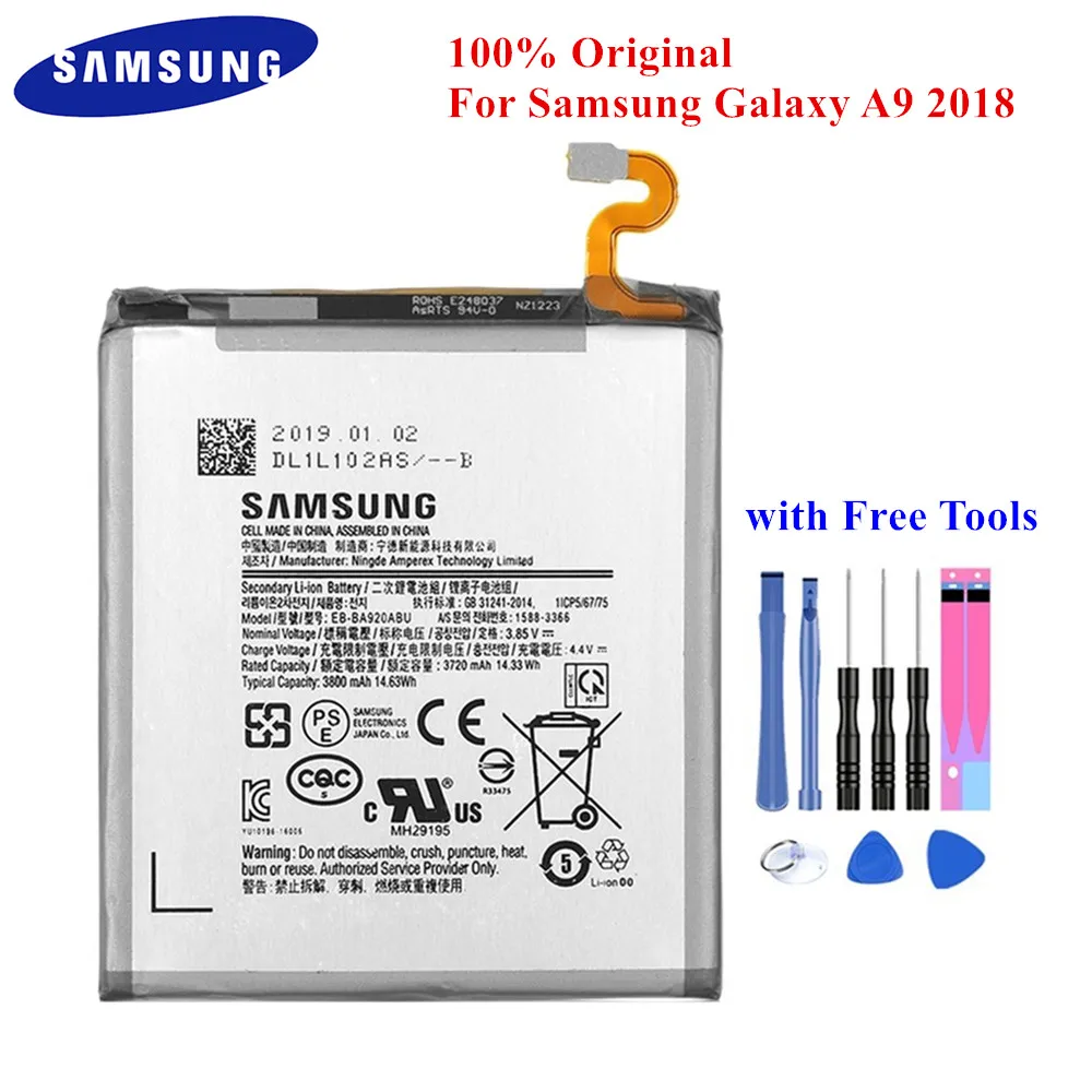 Samsung натуральная Батарея EB-BA920ABU для samsung Galaxy A9() A9s A9 Star Pro SM-A920F SM-A9200 A920F/DS 3720/3800 мАч+ Инструменты