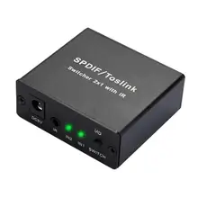 2 до 1 Spdif/Toslink Цифровой оптический волоконный аудио коммутатор с ИК-пультом дистанционного управления коаксиальный конвертер