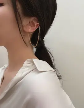 

Timeless Wonder Infinite Love Chained Tassel Clip Earrings Women Jewelry Punk Earcuff Non Pierced Gothic Designer Top Ins 1326