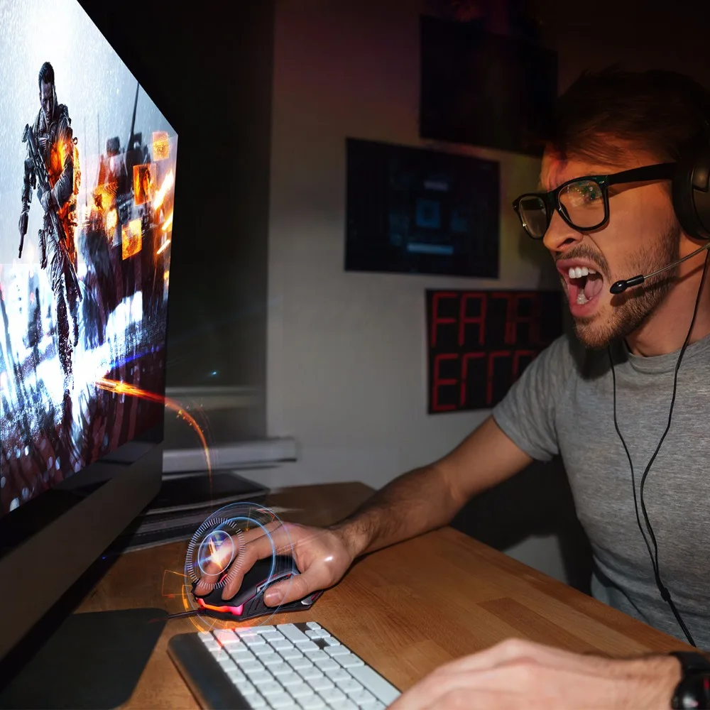 VicTsing Топ Проводная игровая мышь 5 уровней dpi Регулируемая лучшая Беспроводная