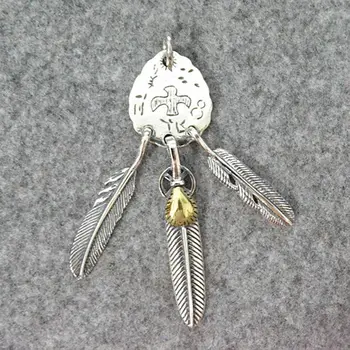 

Ornament Bird Feather Tag Men People Silver Necklace Pendant Female