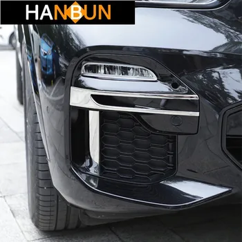 

Car Front Fog Lamps Cover Trim Sticker Lights Grille Slats Decoration Strip For BMW X5 2019 Carbon Fiber Color Auto Accessories