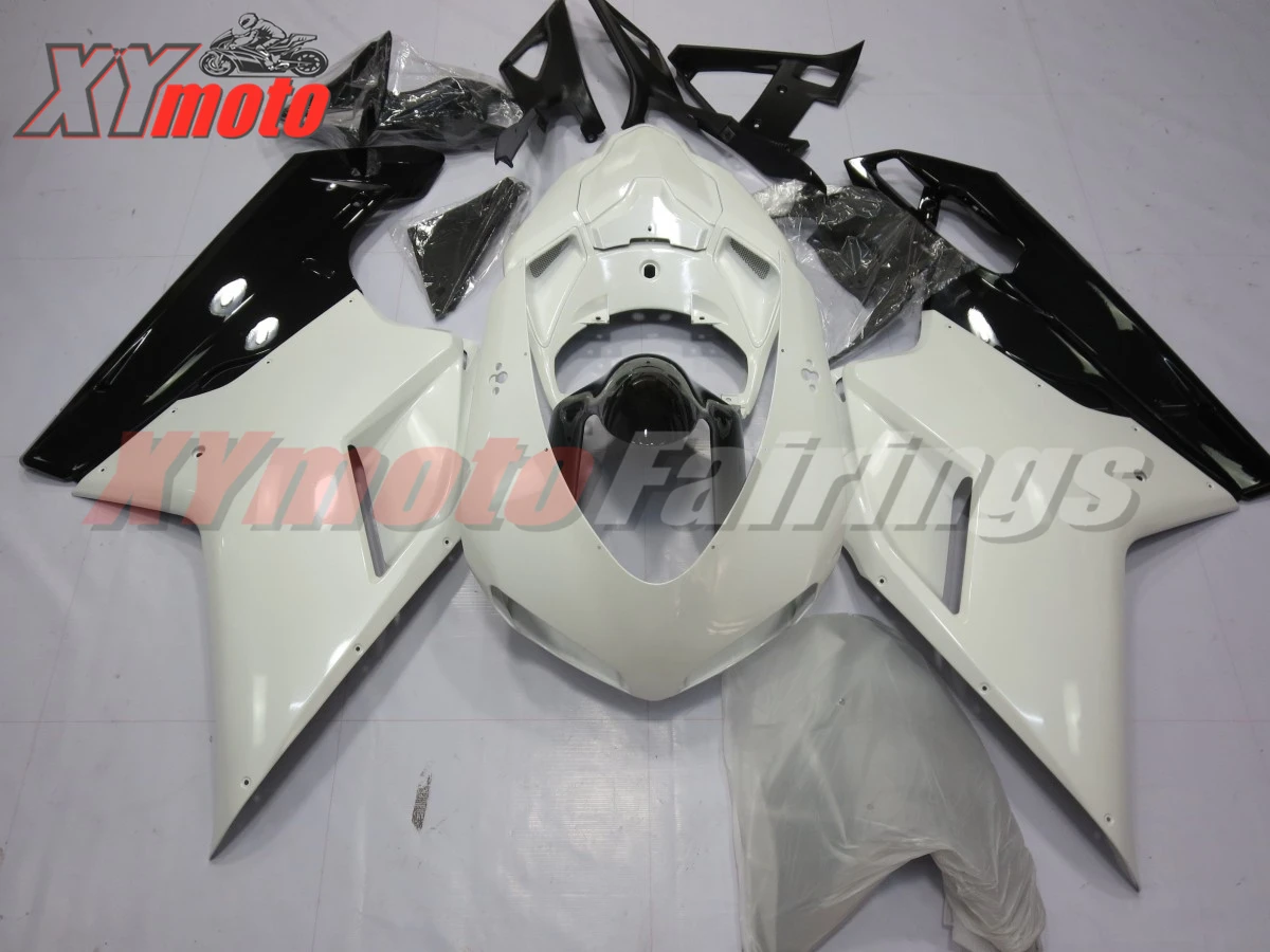 

Motorcycle Fairings Kit For Ducati 848 1098 1198 07 08 09 10 11 12 Injection ABS Fairing 2007-2012 Gloss White Black Bodyworks