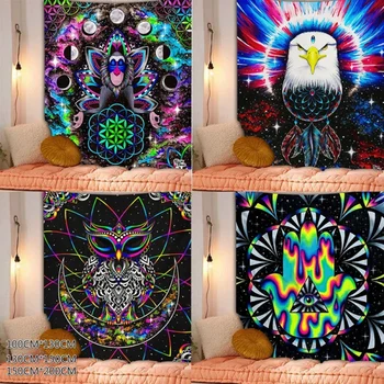 

Colorful Hand of Fatima Tapestry Hippie Tapestry Animal Psychedelic Tapestry Bohemian Mandala Tapestry Home Decor200x150/230x150